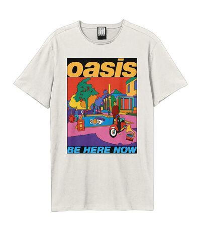 Unisex adult be here now oasis t-shirt vintage white Amplified