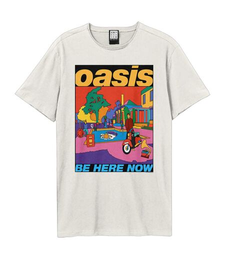 Unisex adult be here now oasis t-shirt vintage white Amplified