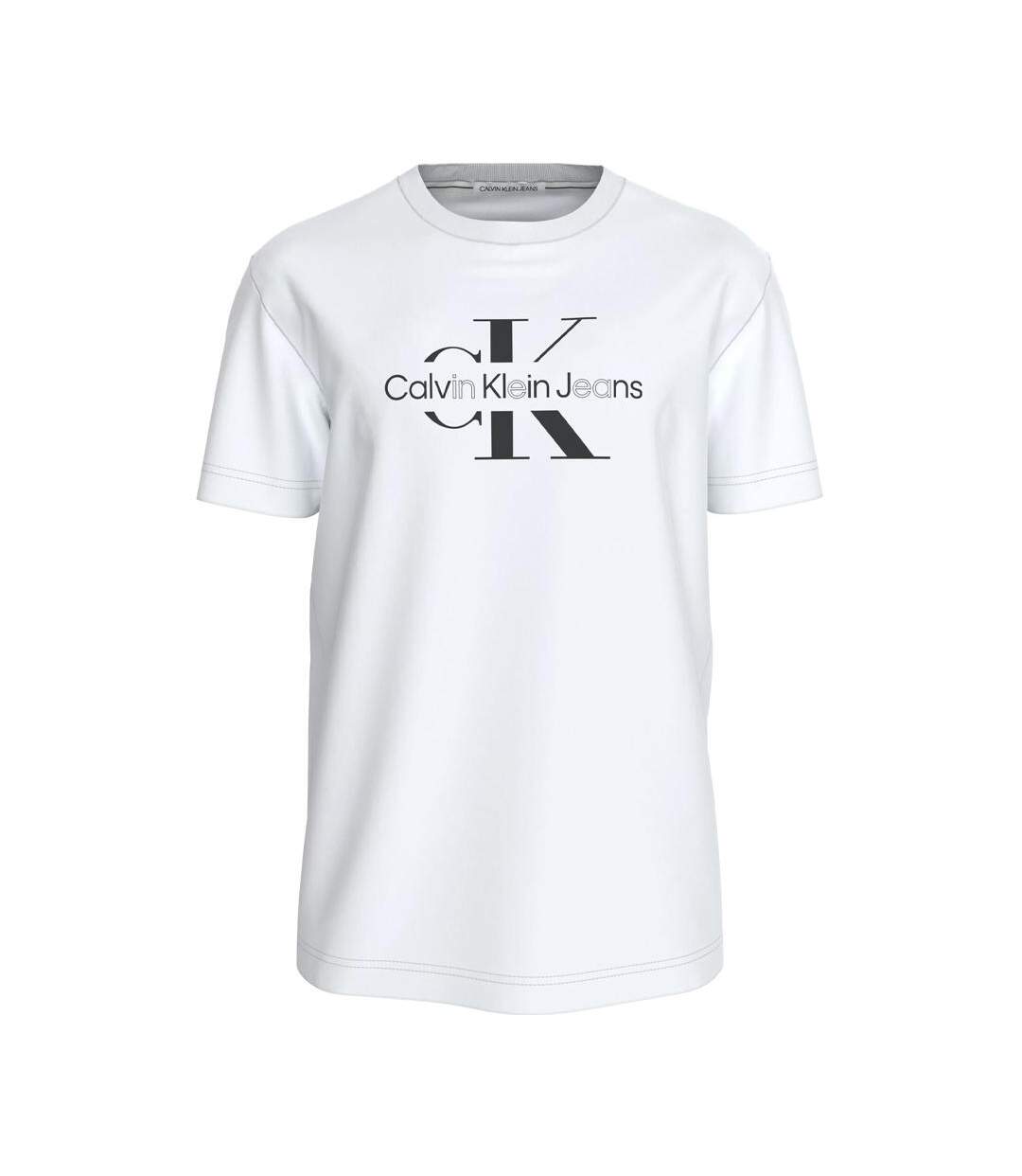 T-shirt Blanc Homme Calvin Klein Jeans Disrupted - M-1