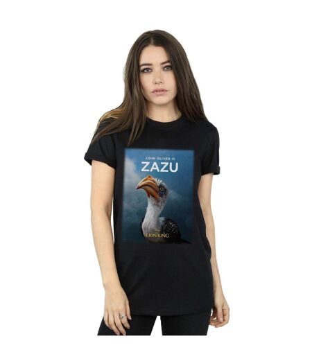 Disney Womens/Ladies The Lion King Movie Zazu Poster Cotton Boyfriend T-Shirt (Noir) - UTBI29348