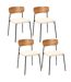 Lot de 4 Chaises effet bouclette Loki en contreplaqué et polyester - Beige et Blanc-1