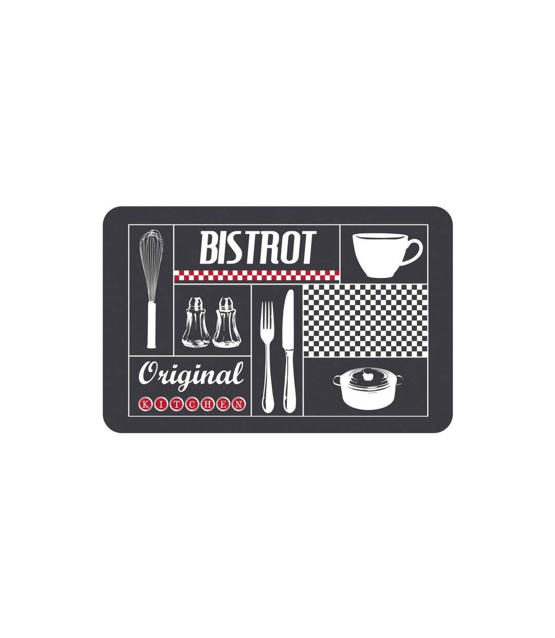 Set de Table Imprimé Bistrot Original 28x44cm Noir-1