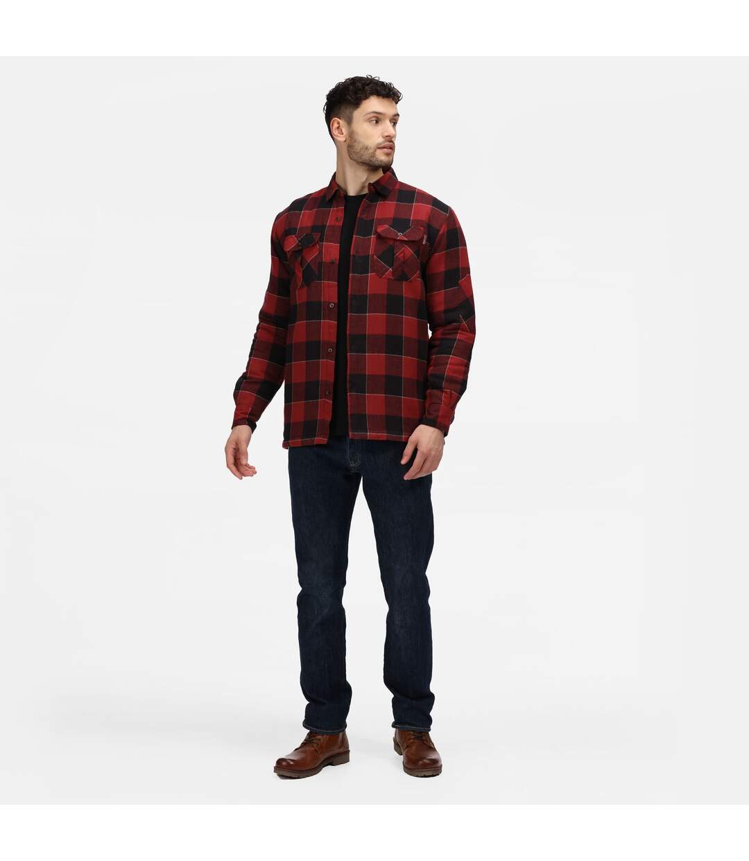 Mens shelford checked padded shirt red Regatta