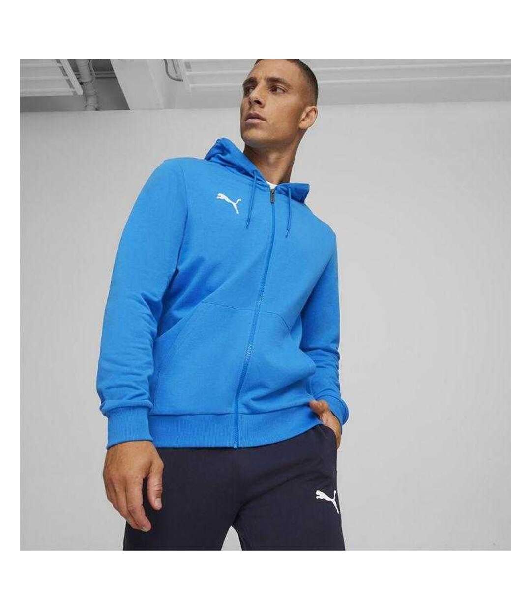 Sweat À Capuche Team Goal Homme Bleu Puma-4