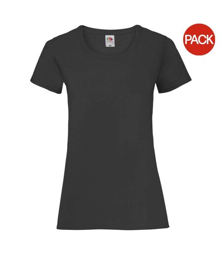 T-shirts manches courtes femmes noir Fruit of the Loom