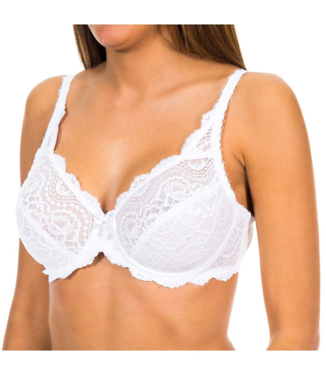 Women's non-padded lace underwire bra 05832 for natural bust support-1