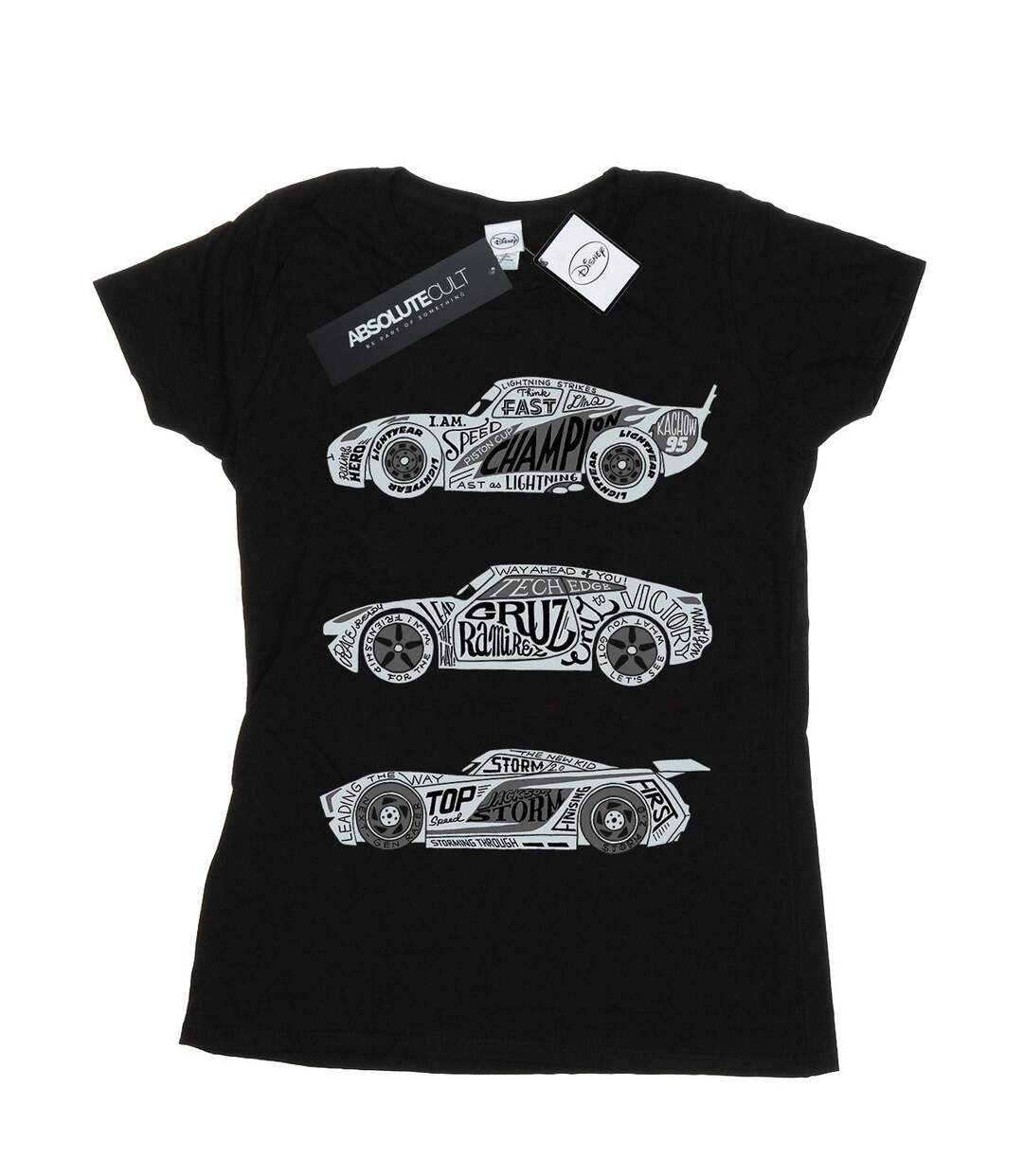 Disney - T-shirt CARS TEXT RACERS - Femme (Noir) - UTBI13953-1