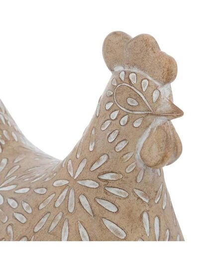 Statuette Poule Déco Linda 12cm Beige
