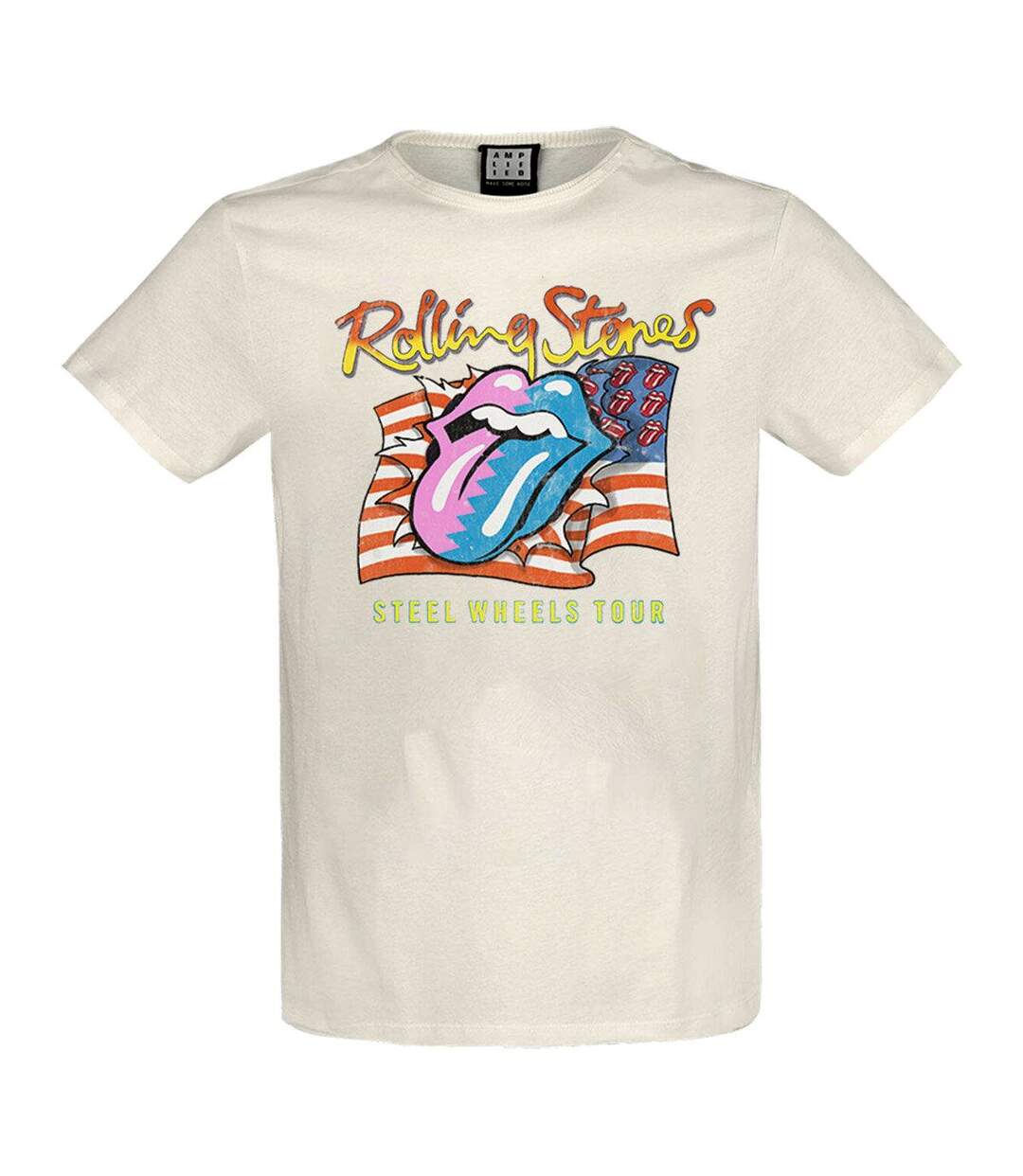 T-shirt Steel Wheels Adulte Blanc Amplified-1