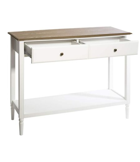 Console design bois Solen - L. 110 x H. 85 cm - Blanc