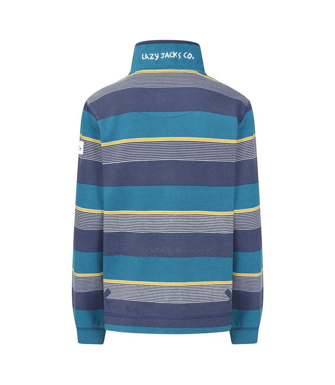 Sweat Motif/style Rayures Contrastées Femme Bleu Sarcelle Lazy Jacks-2