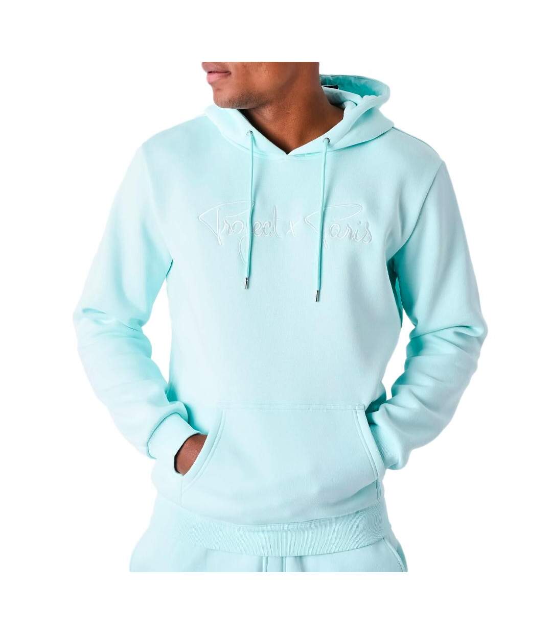 Sweat à capuche bleu clair homme project x paris signature-1