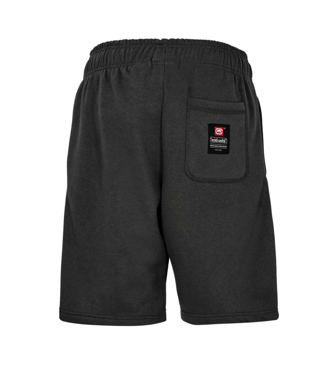 Womens/ladies Logo Elasticated Waist Sweat Shorts Black Ecko-2