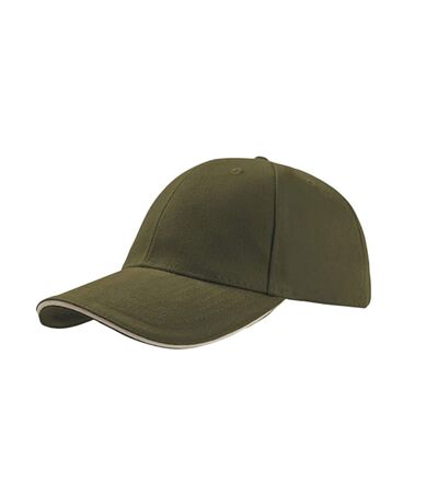 Casquette sandwich en coton épais mixte olive Atlantis