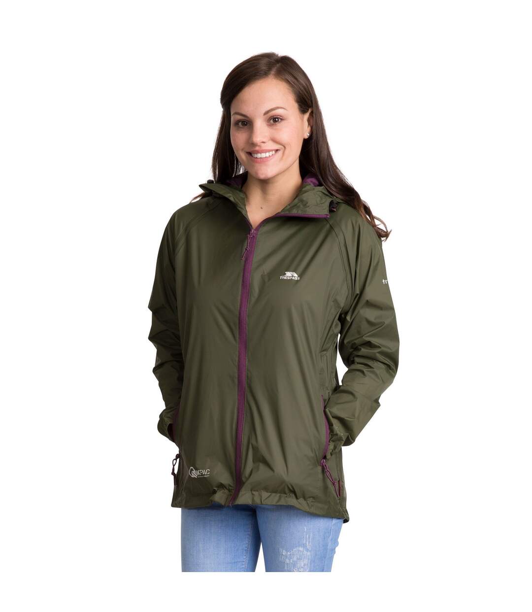 Veste imperméable qikpac femme kaki Trespass Trespass