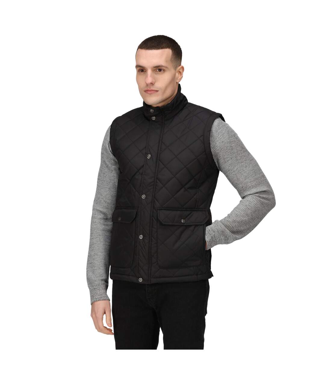 Mens quilted body warmer black Regatta Professional-3