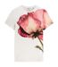 Womens/ladies Large Floral Slim T-shirt Ivory Ted Baker-2