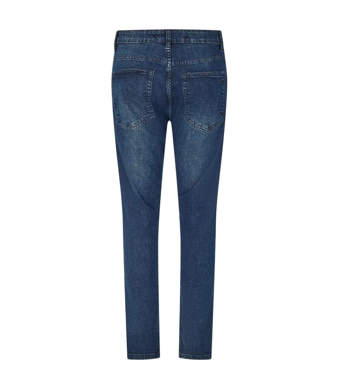 Jean Motif/style Motard Homme Bleu Foncé Brave Soul-3