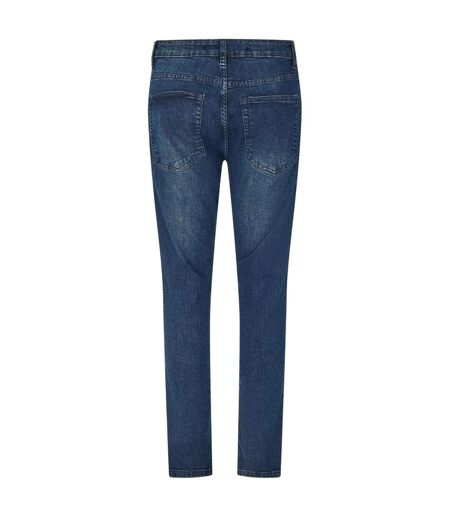 Jean Motif/style Motard Homme Bleu Foncé Brave Soul