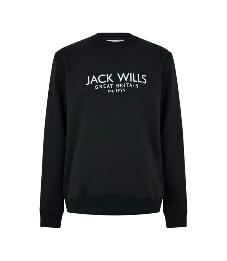 Mens Belvue Embroidered Logo Sweatshirt Black Jack Wills