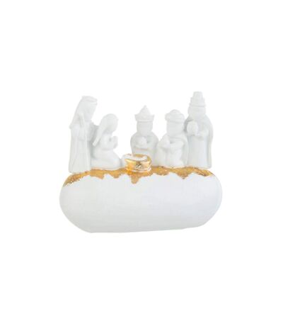 Crèche de Noël Design 3 Rois Mages 19cm Blanc