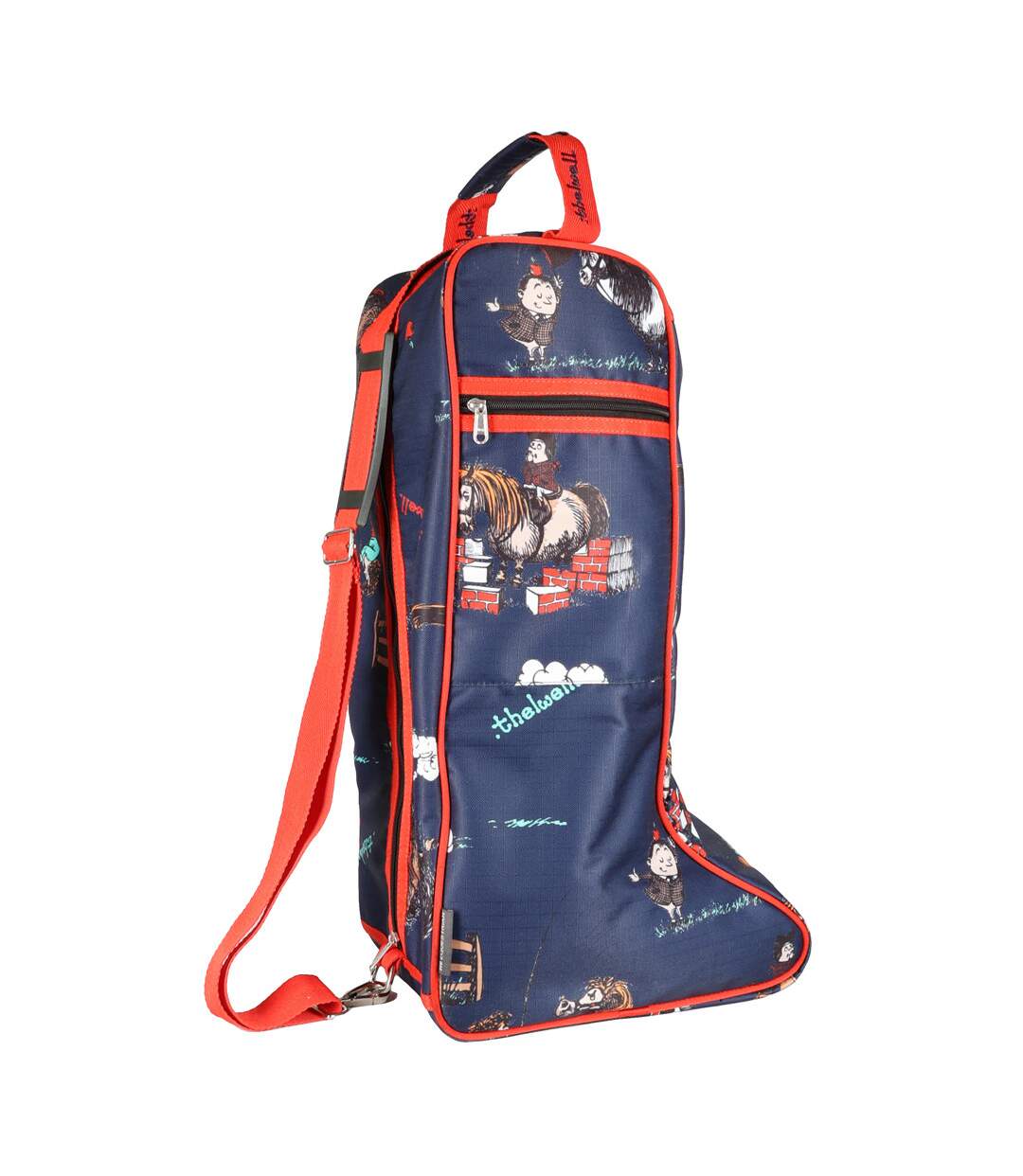 Thelwell Collection Practice Makes Perfect Boot Bag One Size Navy Red Hy-1