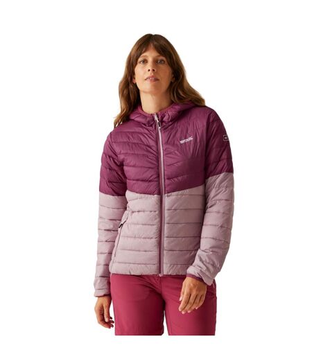 Womens/ladies Hillpack Iv Quilted Thin Lightweight Waterproof Jacket Beaujolais Lilas Regatta