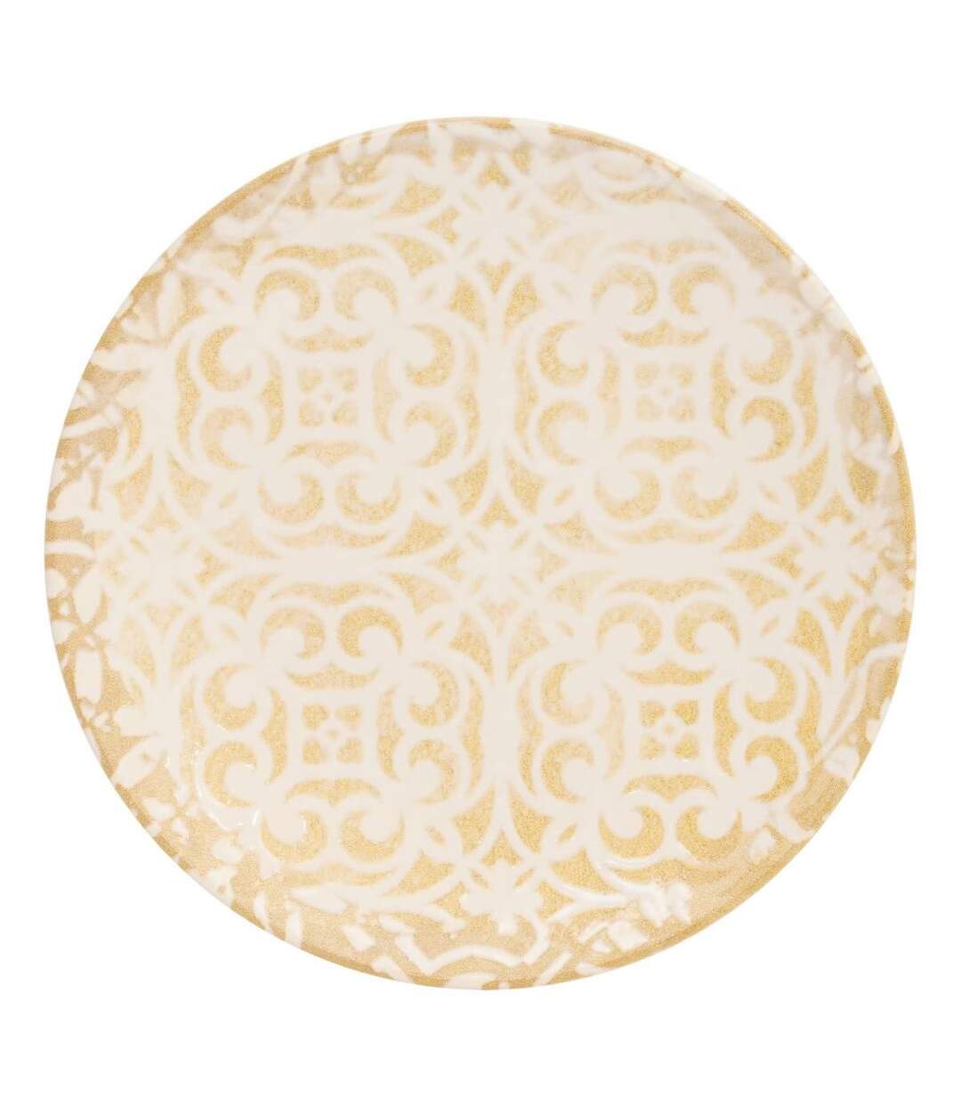 Lot de 6 Assiettes Plates Anna 25cm Crème-1