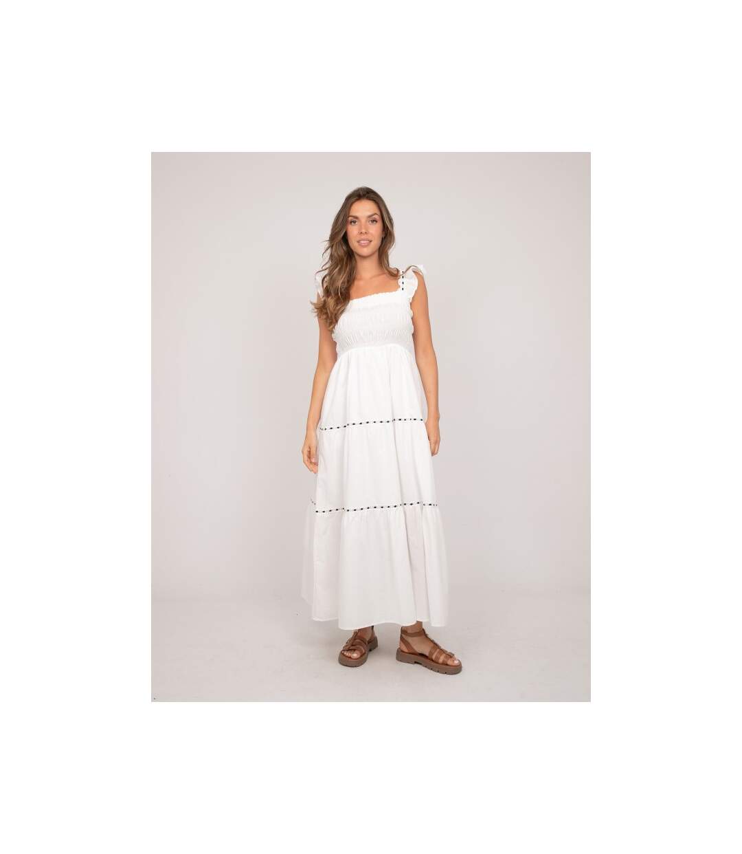Robe longue bohème bustier smocké IRMINA - Dona X Lisa-4