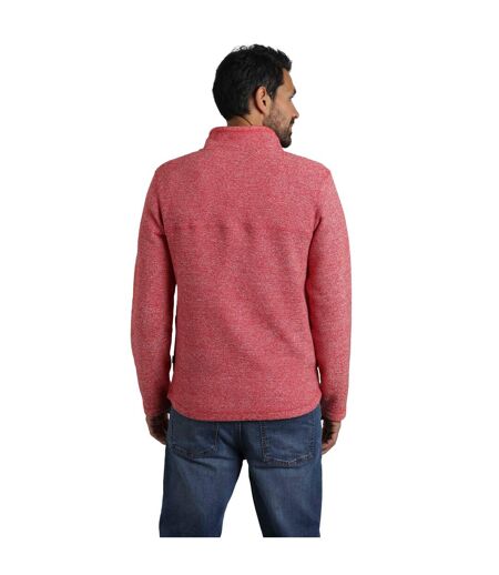 Mens Laramie Snow Marl Quarter Zip Fleece Tango Red Weird Fish