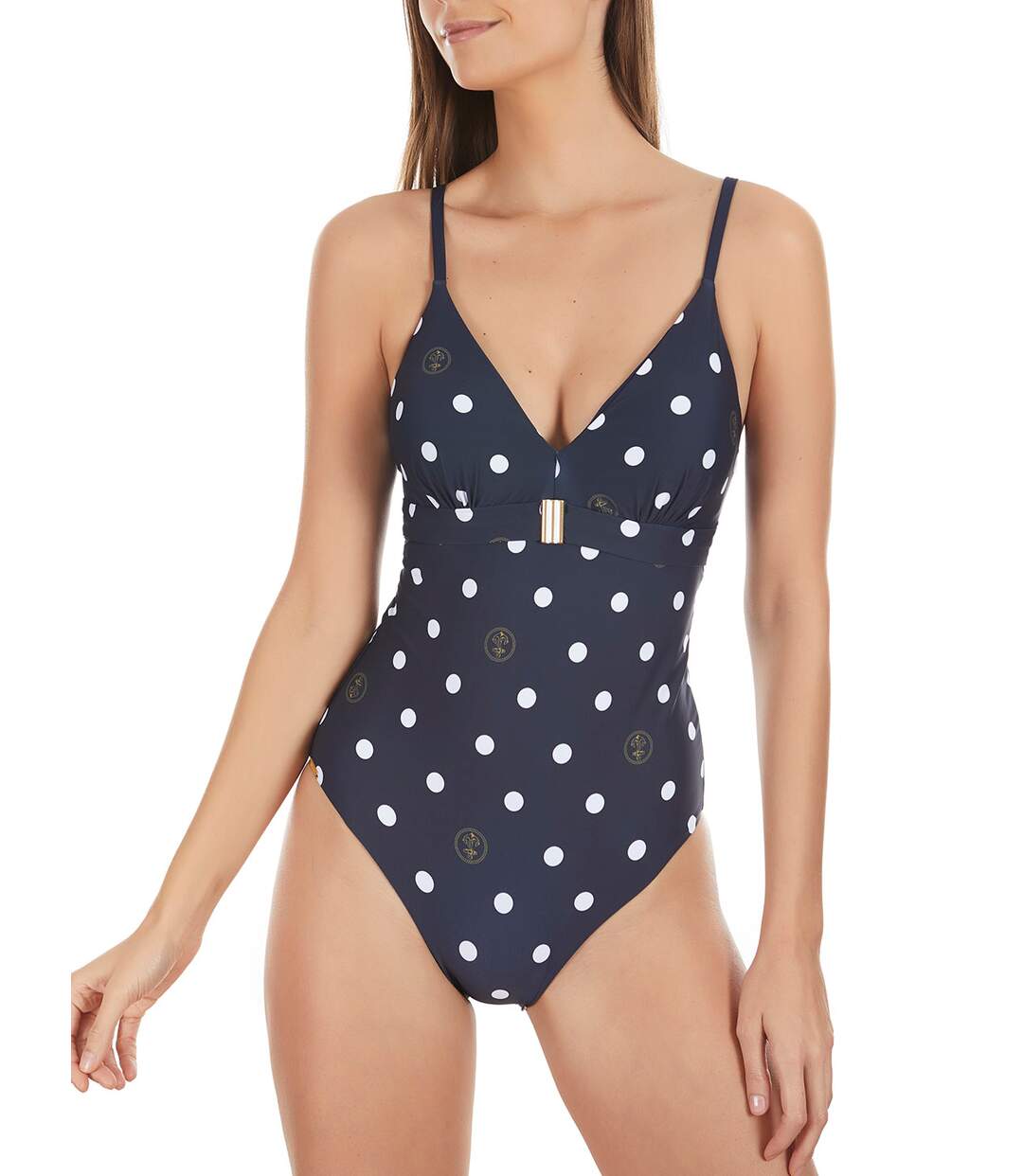 Maillot de bain 1 pièce préformé sans armatures Lunares marine Selmark Mare-1