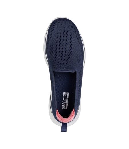 Womens/ladies Go Walk 7 Vina Trainers Navy Coral Skechers