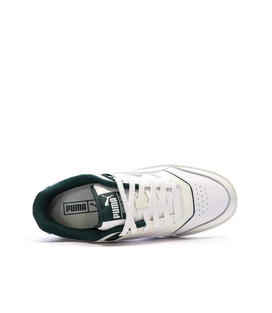 Baskets blanches/vertes foncés homme puma doublecourt03-4