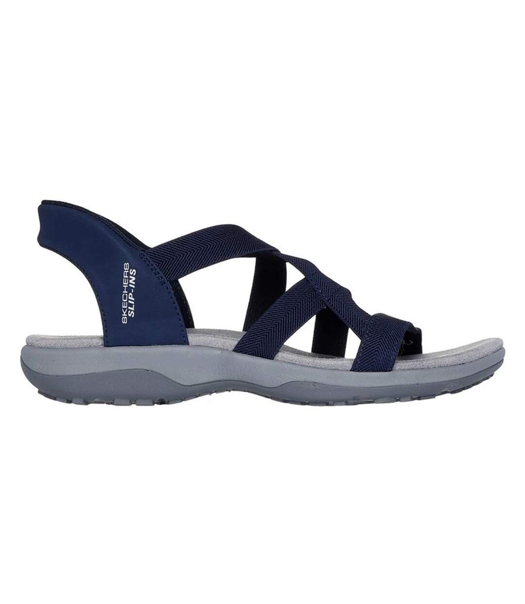 Womens/ladies Reggae Stretch Flex Slim Sandals Navy Skechers-3