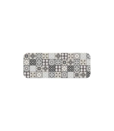 Tapis Imprimé Gaston 45x120cm Gris & Blanc