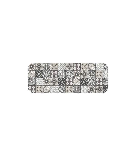 Tapis Imprimé Gaston 45x120cm Gris & Blanc