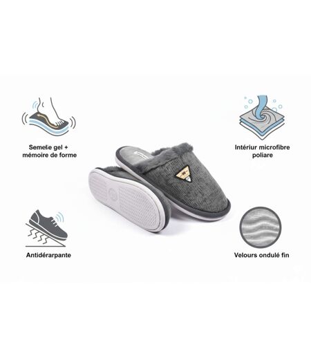 Mules homme velours ondulé MU9714