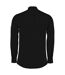 Mens Poplin Tailored Long-sleeve Formal Shirt Noir Kustom Kit-2