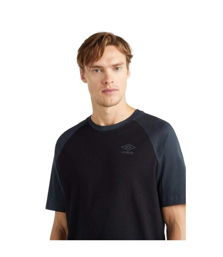 T-shirt Manches Raglan Core Homme Noir Gris Umbro