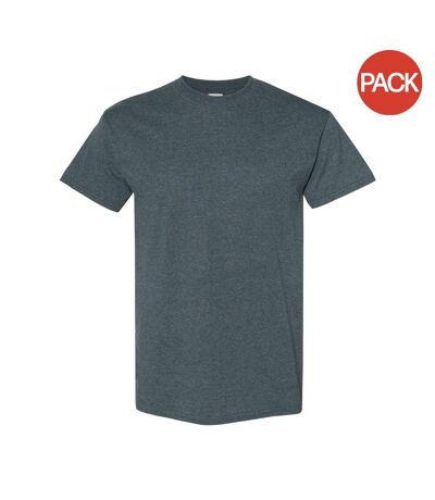 Lot de 5  t-shirts manches courtes hommes gris foncé chiné Gildan