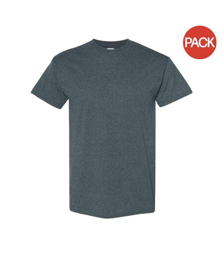 Lot de 5  t-shirts manches courtes hommes gris foncé chiné Gildan