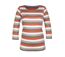MAYFLOWER DIXIE1 - Tee-shirt manches 3/4 en coton rib : rayures crème, beige, taupe et orange-5
