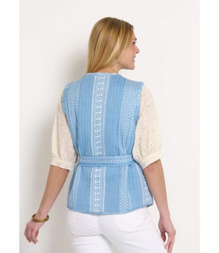 Veste matelassée sans manches détails strass