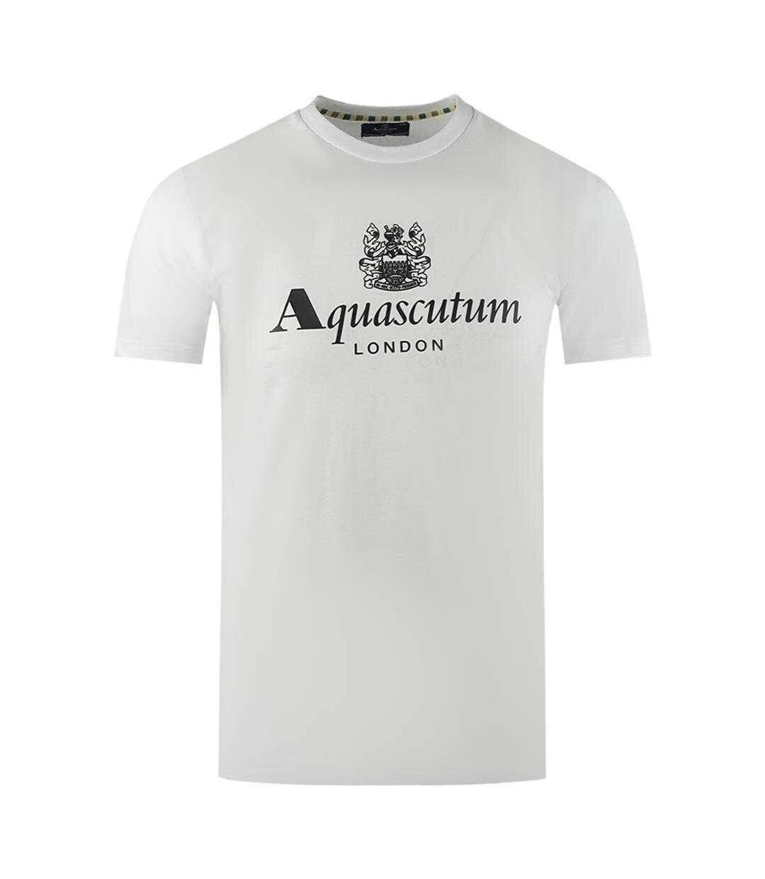 T-shirt Motif Logo London Aldis Homme Blanc Aquascutum-1