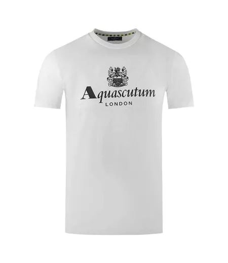 T-shirt Motif Logo London Aldis Homme Blanc Aquascutum