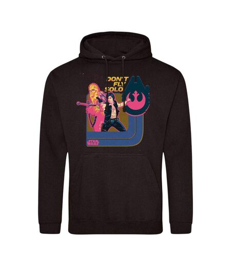 Sweat À Capuche Motif Han Solo Et Chewbacca Motif/style Imprimé Don´t Fly Solo Homme Noir Star Wars