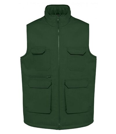 Gilet multipoches rembourré sans manches - Unisexe - WK607 - vert forêt