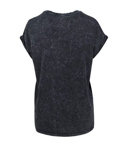 T-shirt Motif/style Délavé À L'acide Femme Noir Build Your Brand