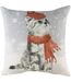 Snowy cat cushion cover one size grey/red Evans Lichfield