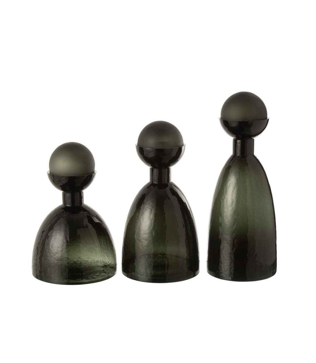 Vase Bouteille Bouchon en Verre Yoko 29cm Vert Foncé-4